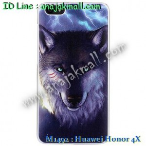 M1492-11 เคสแข็ง Huawei Honor 4X ลาย Wolf