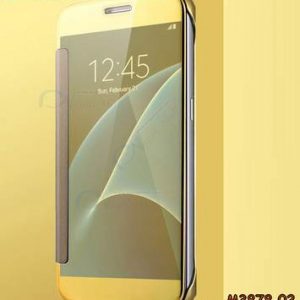 M3878-02 เคสฝาพับ Samsung Galaxy A8 Plus 2018 กระจกเงา สีทอง