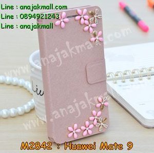 M2842-24 เคสฝาพับคริสตัล Huawei Mate 9 ลาย Flower II