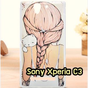 M1162-06 เคสยาง Sony Xperia C3 ลาย Lady Cat