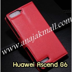 M1015-03 เคสฝาพับ Huawei Ascend G6 สีแดง