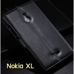 M1183-01 เคสหนังฝาพับ Nokia XL สีดำ