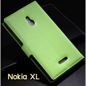 M1183-09 เคสหนังฝาพับ Nokia XL สีเขียว