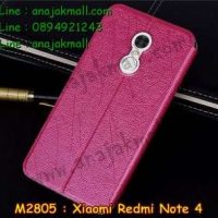 M2805-03 เคสฝาพับ Xiaomi Redmi Note 4 สีชมพู