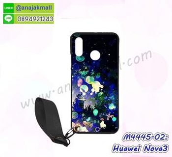 M4445-02 เคสยาง Huawei Nova3 ลาย BX08 พร้อมสายคล้องมือ