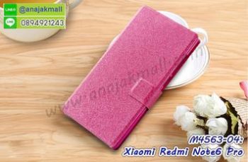 M4563-04 เคสฝาพับ Xiaomi Redmi Note6Pro สีชมพู