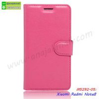 M5292-05 เคสหนังฝาพับ Xiaomi Redmi Note8 สีชมพูเข้ม