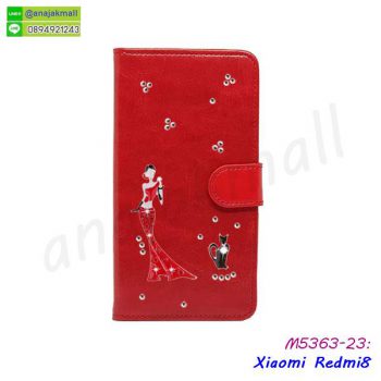 M5363-23 เคสฝาพับ Xiaomi Redmi8 แต่งคริสตัลฟรุ้งฟริ้ง ลาย 23