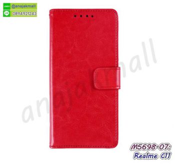 M5698-07 เคสฝาพับ Realme C11 สีแดง