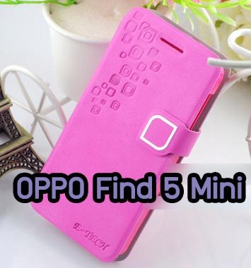 M685-04 เคสฝาพับ OPPO Find 5 Mini สีกุหลาบ