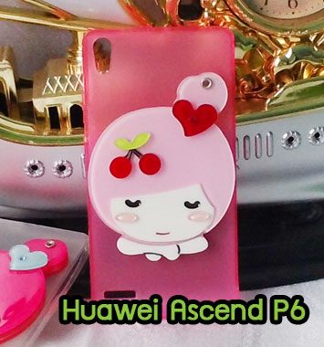 MTO197-05 เคสกระจก Huawei Ascend P6 หญิงชมพู