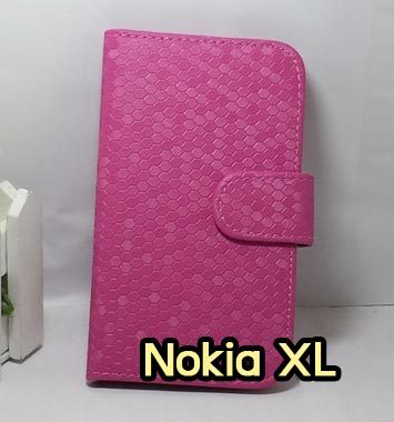 M918-03 เคสฝาพับ Nokia XL ลายเพชร สีกุหลาบ