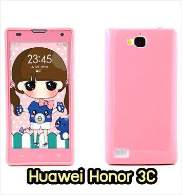 M889-02 เคสซิลิโคนฟิล์มสี Huawei Honor 3C สีชมพู