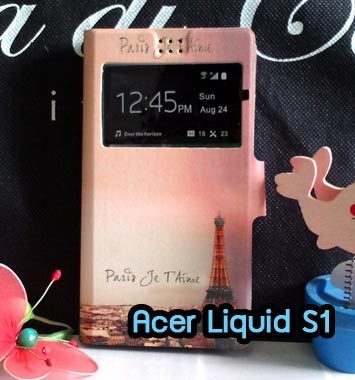 M962-01 เคสฝาพับ Acer Liquid S1 ลายหอไอเฟล