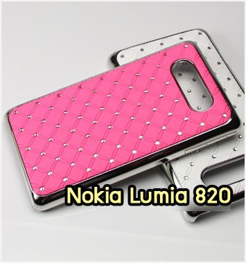 M1064-06 เคสแข็งประดับ Nokia Lumia 820 สีชมพู