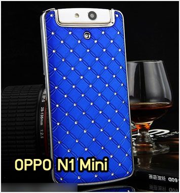 M1071-03 เคสแข็งประดับ OPPO N1 Mini สีน้ำเงิน