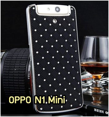 M1071-07 เคสแข็งประดับ OPPO N1 Mini สีดำ