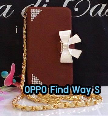 M997-03 เคสฝาพับ OPPO Find Way S สีน้ำตาล