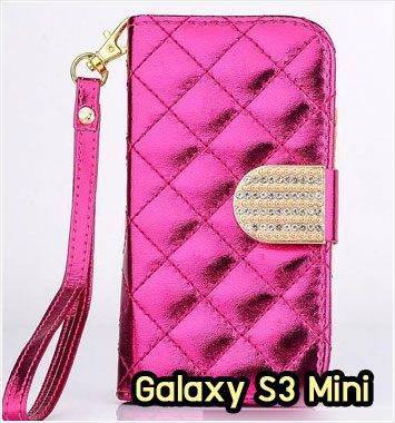 M1086-05 เคสหนังฝาพับ Samsung S3 Mini สีกุหลาบ