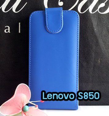 M1107-03 เคสหนังเปิดขึ้น-ลง Lenovo S850 สีน้ำเงิน